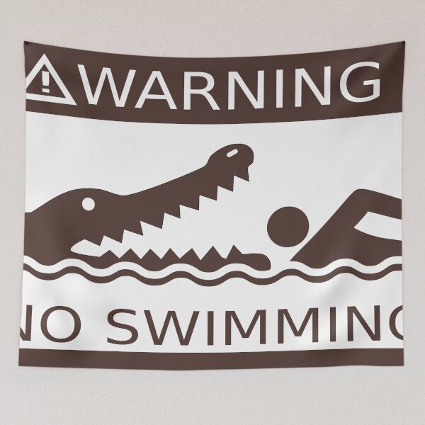 Item preview, No swimming sign designed and sold by Loadout.