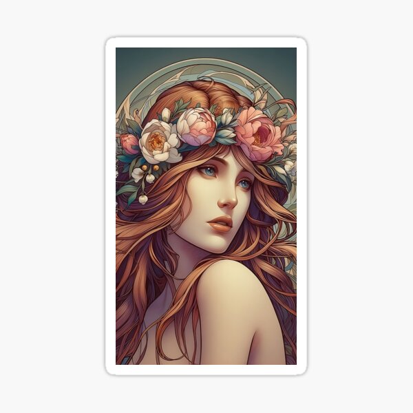 Item preview, Belle Époque Elegance: Woman in Art Nouveau designed and sold by Fregoli 2D.