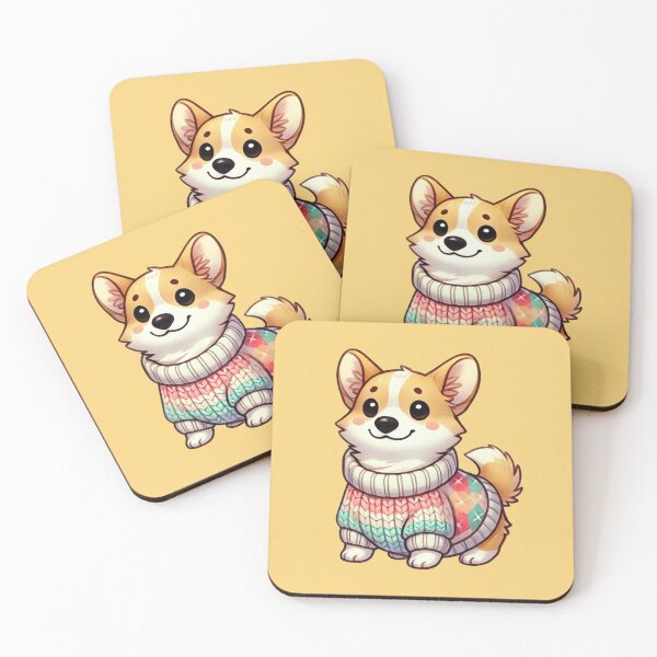 Item preview, Kawaii Corgi Dog in a Cozy Winter Sweater designed and sold by Happy-Place-OM.