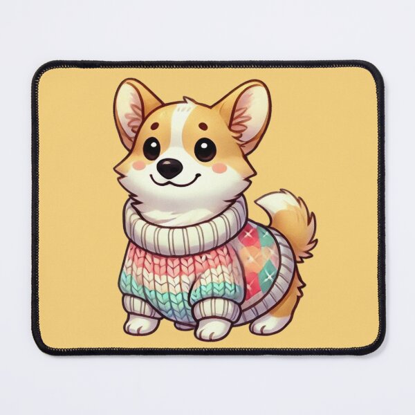 Item preview, Kawaii Corgi Dog in a Cozy Winter Sweater designed and sold by Happy-Place-OM.