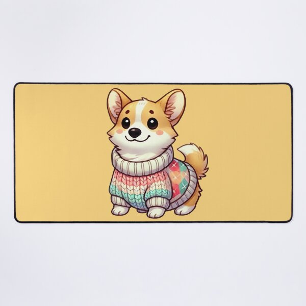 Item preview, Kawaii Corgi Dog in a Cozy Winter Sweater designed and sold by Happy-Place-OM.