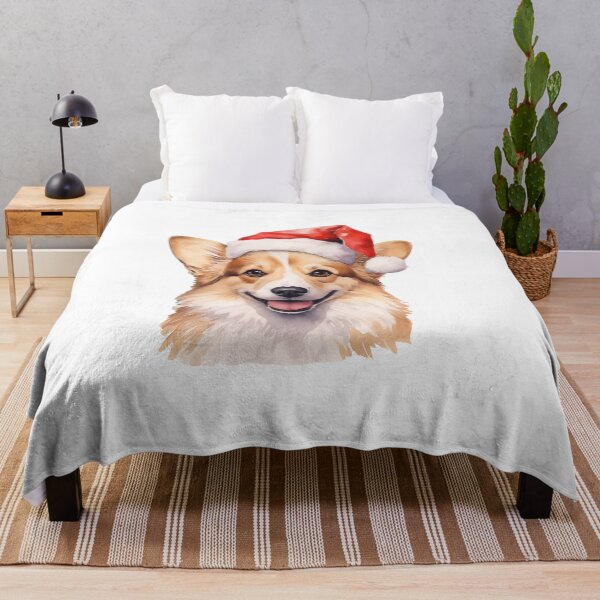 Item preview, Corgi dog with santa hat - Corgy dog puppy with Christmas hat designed and sold by Daydreamsatdawn.