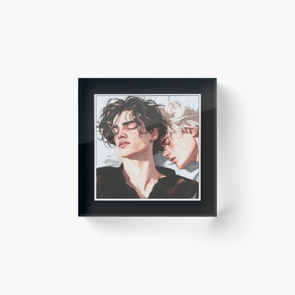 Item preview, Fiore & Isahia crying BoysLove Comic Strip | Gay Romance Artwork of Shadow Creatures Couple by Julien Roux designed and sold by NinjadesignShop.