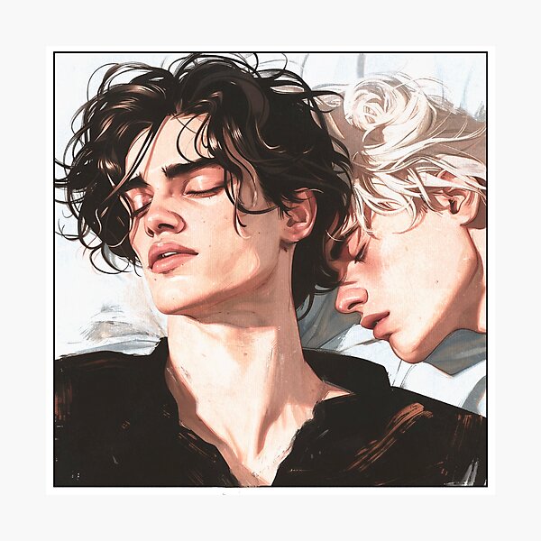 Item preview, Fiore & Isahia crying BoysLove Comic Strip | Gay Romance Artwork of Shadow Creatures Couple by Julien Roux designed and sold by NinjadesignShop.