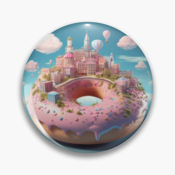 Item preview, Whimsical Donut Cityscape - Surreal Artwork designed and sold by RaiyaTees.