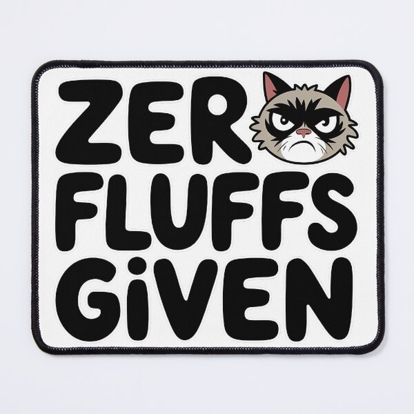 Item preview, Zero Fluffs Given - Grumpy Cat Humor designed and sold by PhobosDesign.