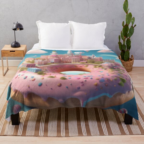 Item preview, Paisaje urbano caprichoso con forma de donut: obra de arte surrealista designed and sold by RaiyaTees.
