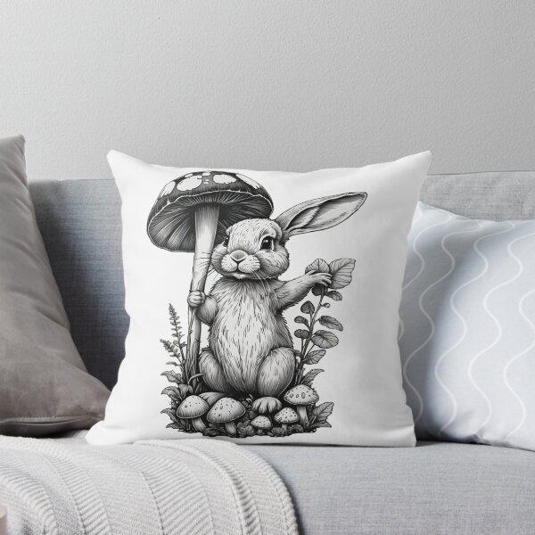 Item preview, Bunny Rabbit Under Mushroom designed and sold by Bunmigraphics .