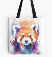 Red Panda Splash Watercolor Tote Bag