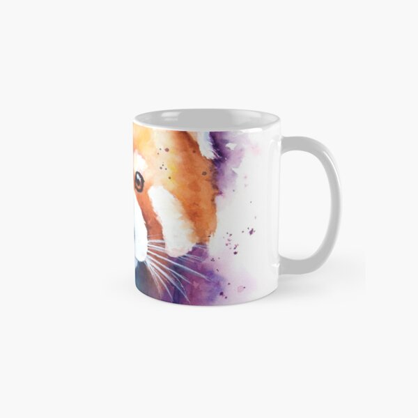 Red Panda Splash Watercolor Classic Mug