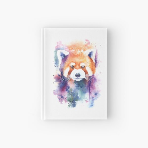 Red Panda Splash Watercolor Hardcover Journal