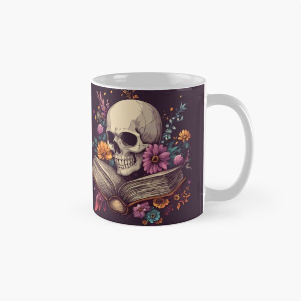 Item preview, Open Book With Flowers Botanical Skeleton Skull designed and sold by GrinGalore.