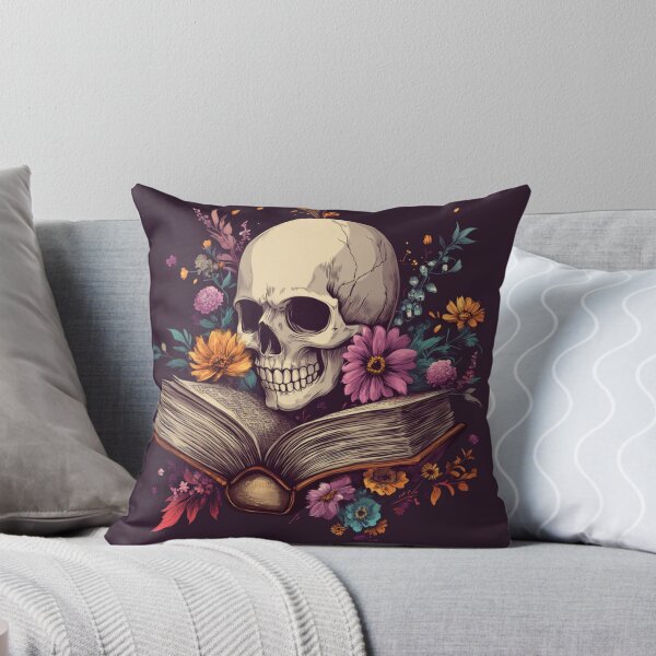 Item preview, Open Book With Flowers Botanical Skeleton Skull designed and sold by GrinGalore.