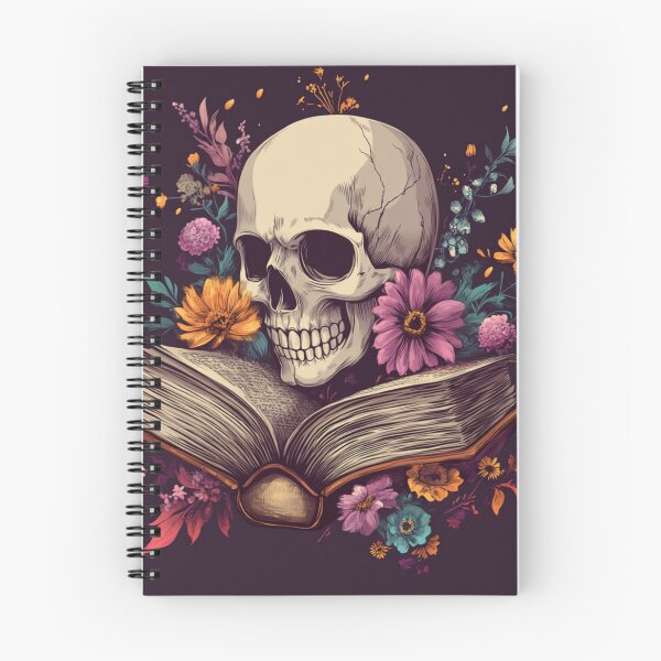 Item preview, Open Book With Flowers Botanical Skeleton Skull designed and sold by GrinGalore.