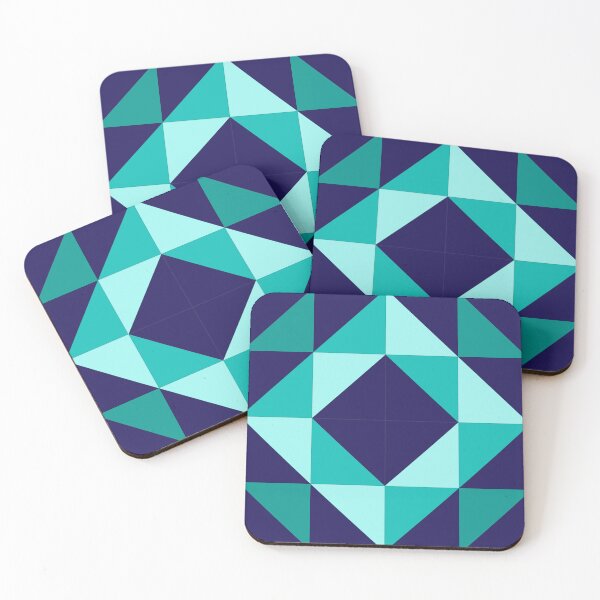 Item preview, Quilt mosaic block in teal designed and sold by BerrySisterQlts.