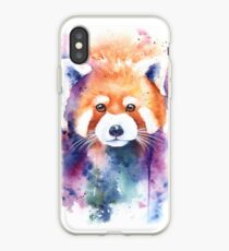Red Panda Splash Watercolor iPhone Case