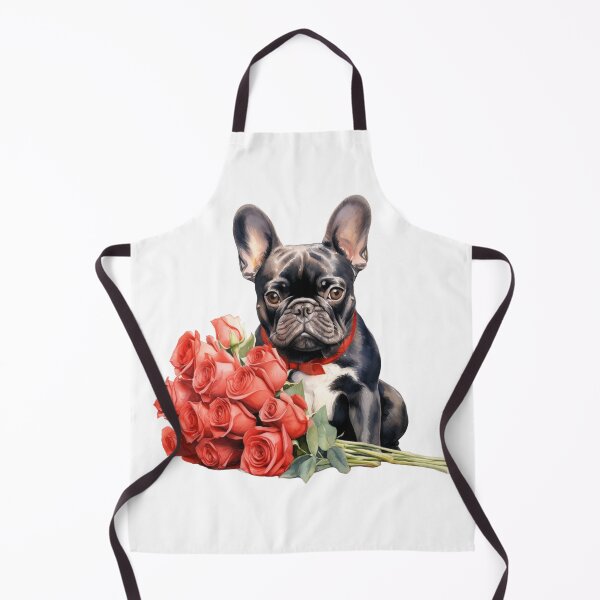 Item preview, Romantic Frenchie - French Bulldog with rose boquet for Valentine's Day designed and sold by Daydreamsatdawn.