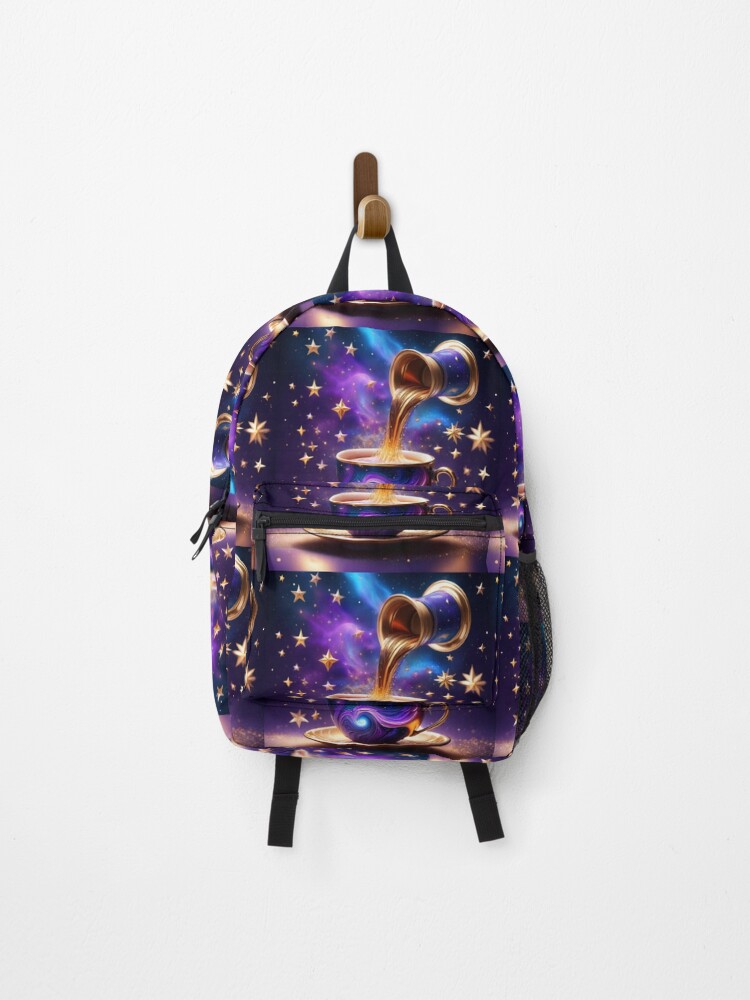 Thumbnail 1 of 3, Backpack, Cosmic Tea Pouring Magic Design designed and sold by RaiyaTees.