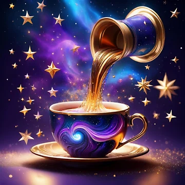 Artwork thumbnail,  Cosmic Tea Pouring Magic Design by RaiyaTees