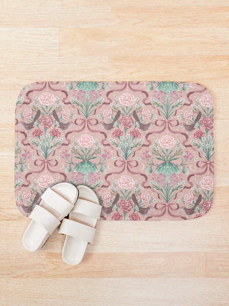 Thumbnail 1 of 6, Bath Mat, Pink Ribbon Preppy designed and sold by episodicDrawing.