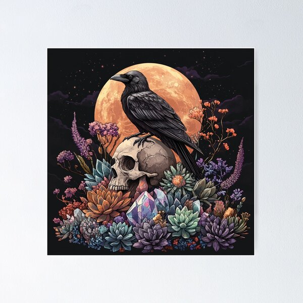 Item preview, Raven Moon Essential - Wildflowers And Gems designed and sold by GrinGalore.