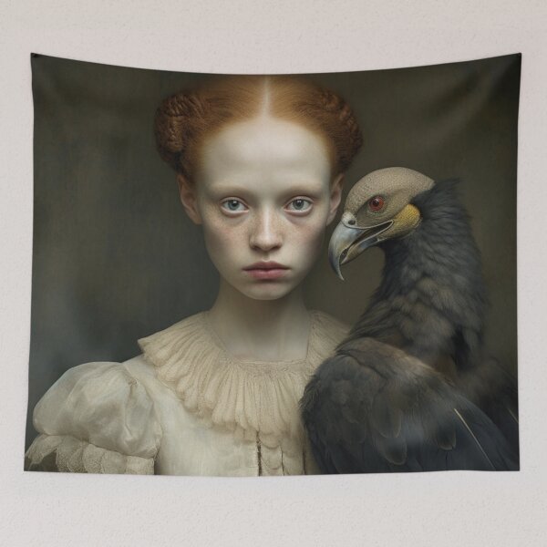 Item preview, Medieval Girl With Bird of Prey designed and sold by whitecat23.