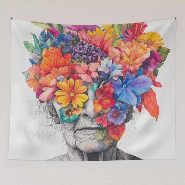Item preview, Flowers on Old Woman designed and sold by Ford House Gallery.
