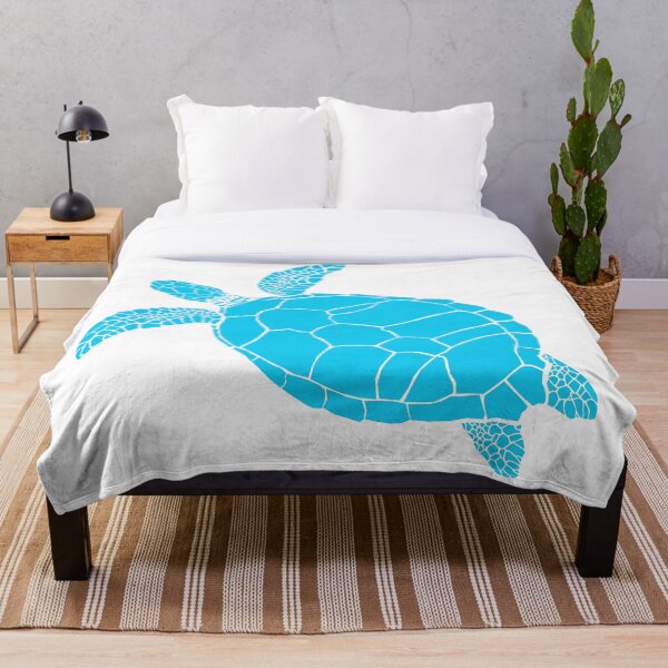 Aperçu de l'œuvre Tortue de mer en bleu créée et vendue par RedFishyTee.