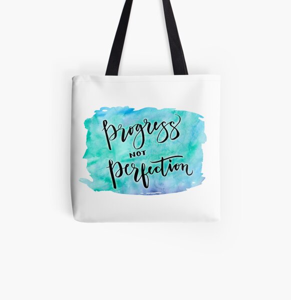 Progress not Perfection All Over Print Tote Bag
