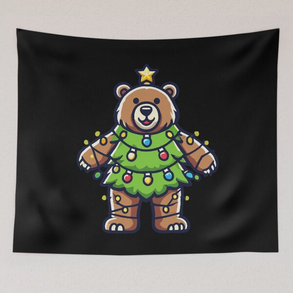 Item preview, Festive Bear Tree for Holiday Cheer designed and sold by LuminOrb.