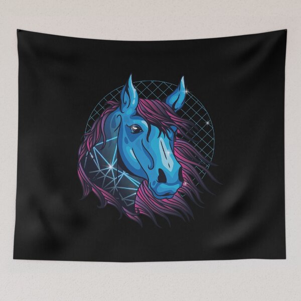 Item preview, Futuristic Blue Horse with Pink Mane designed and sold by TurtleDojo.