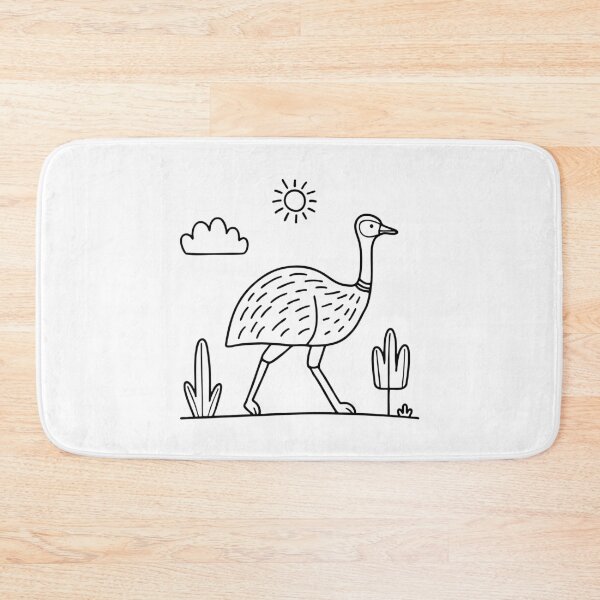 Item preview, An emu walking through a grassy area with trees nearby designed and sold by rasagamastore.