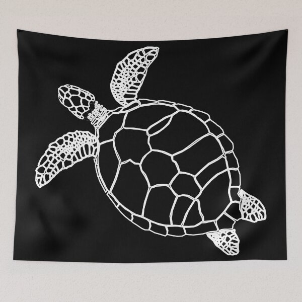 Item preview, Sea Turtle Detail in White designed and sold by RedFishyTee.
