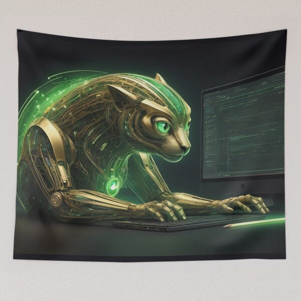 Item preview, Cybernetic Coder Cat designed and sold by Pays-des-Pixels.