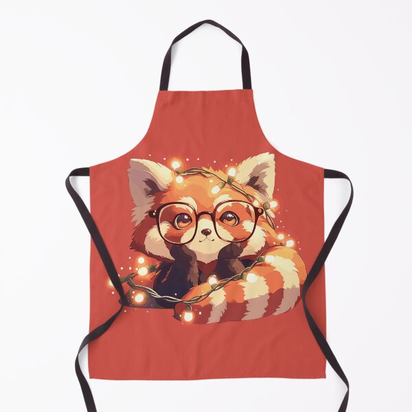 Item preview, A nerdy red panda waiting for Santa designed and sold by etherElric.