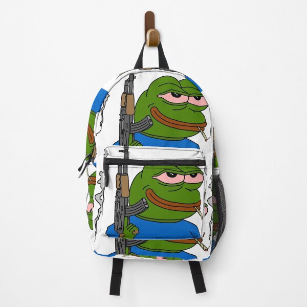 Item preview, Pepe the green frog with Ak47 rifle terrorist Look gangster mafia smoking cigarette vector illustration designed and sold by ShopEasy9.