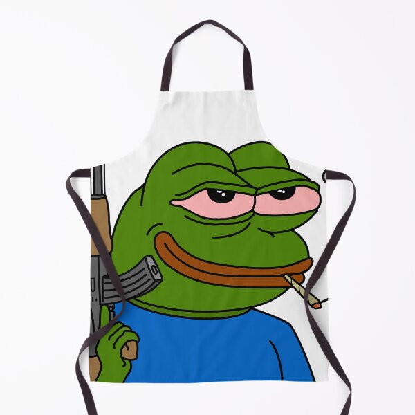 Item preview, Pepe the green frog with Ak47 rifle terrorist Look gangster mafia smoking cigarette vector illustration designed and sold by ShopEasy9.