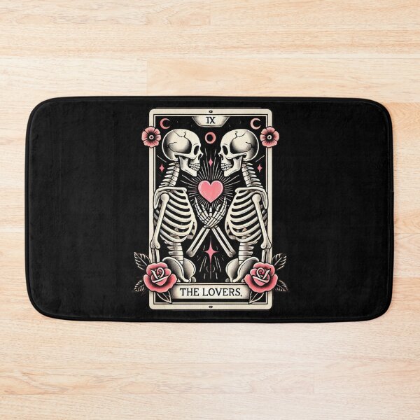 Item preview, The Lovers Skeleton Tarot Card Illustration with Romantic Gothic Vibes designed and sold by Negative Vibes Only.