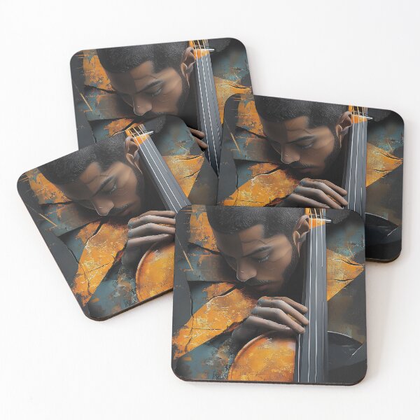 Item preview, Black man playing a double bass designed and sold by alessionastro.
