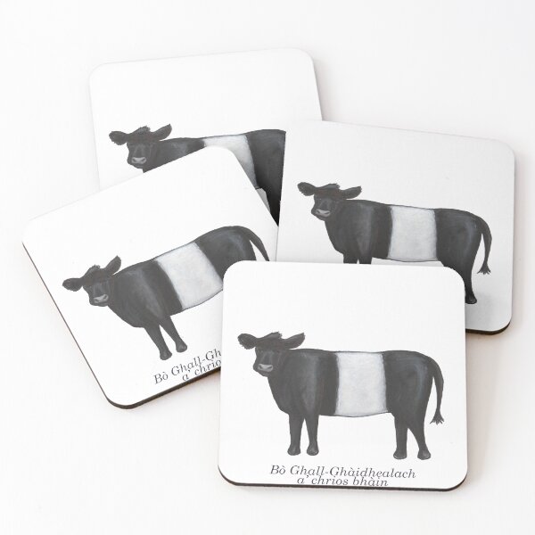 Item preview, Belted Galloway cow / Bò Ghall-Ghàidhealach a' chrios bhàin (Scottish Gaelic)  designed and sold by Mamaidh Made.