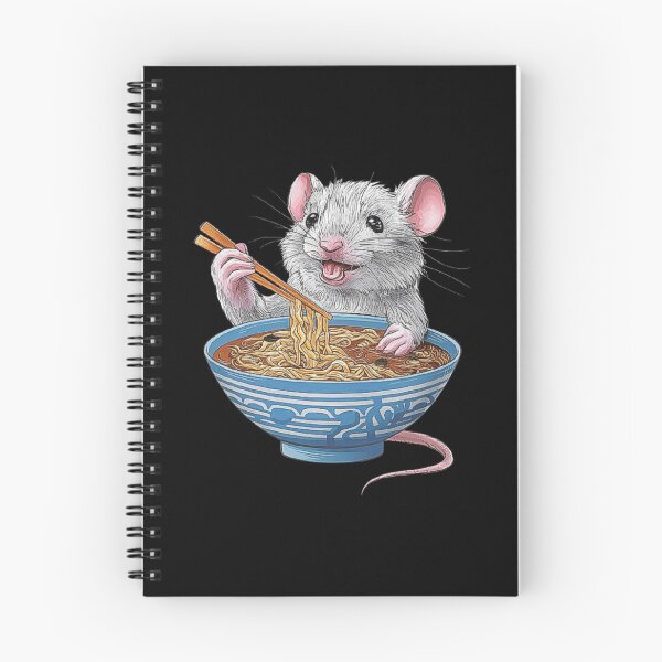 Item preview, Funny Mouse Illustration Eating Ramen Noodles in Bowl designed and sold by love3617.