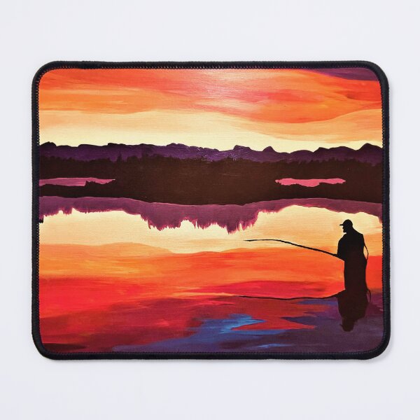 Item preview, Fishing At Sunset designed and sold by Becka Johnson Western Artwork.