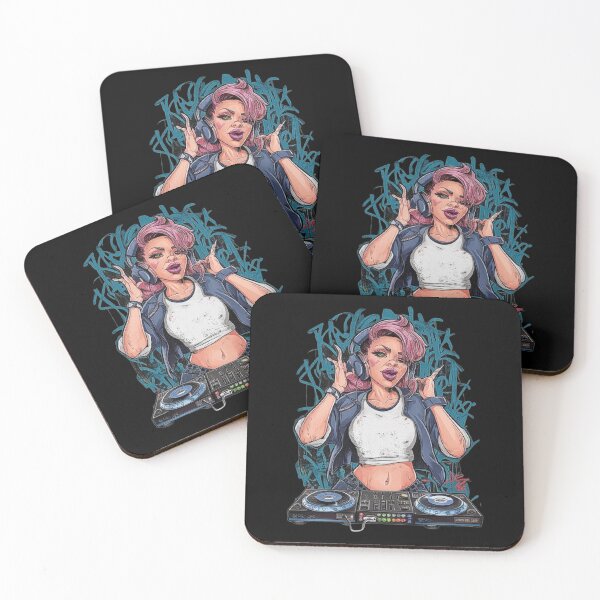 Item preview, Urban Graffiti Art Featuring Cool Female DJ with Turntables designed and sold by love3617.