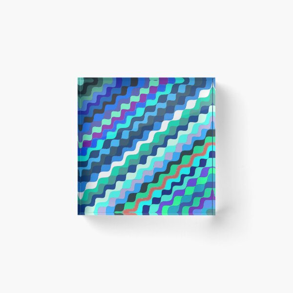 Aperçu de l'œuvre Ondes fractales angulaires multicolores abstraites 9 créée et vendue par SXW Designs.