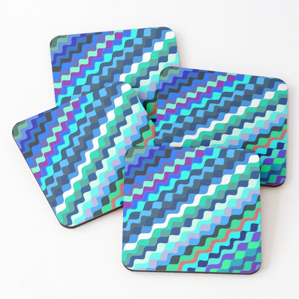 Aperçu de l'œuvre Ondes fractales angulaires multicolores abstraites 9 créée et vendue par SXW Designs.