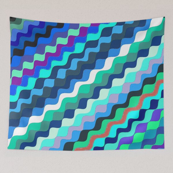 Aperçu de l'œuvre Ondes fractales angulaires multicolores abstraites 9 créée et vendue par SXW Designs.