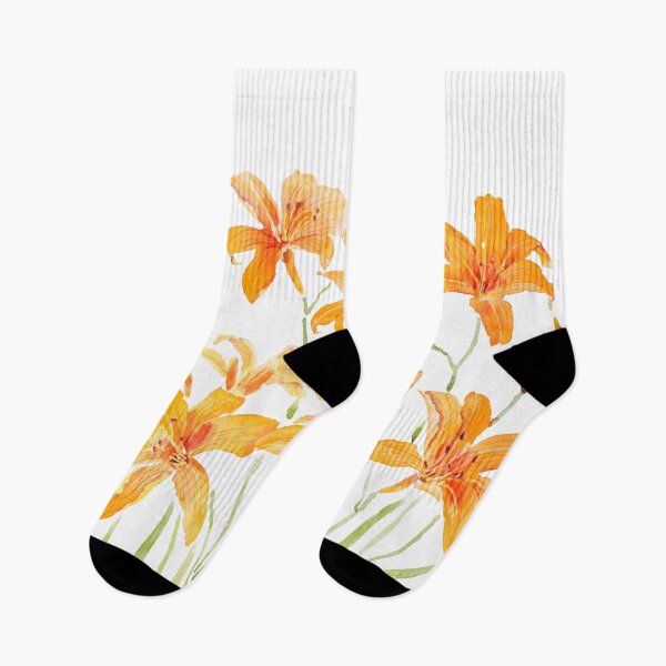 Item preview, hand painted orange daylily watercolour painting 2024 designed and sold by ColorandColor.