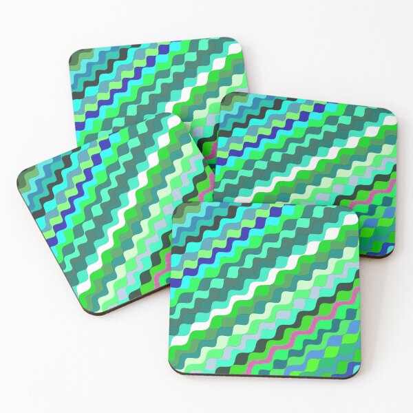 Aperçu de l'œuvre Ondes fractales angulaires multicolores abstraites 10 créée et vendue par SXW Designs.