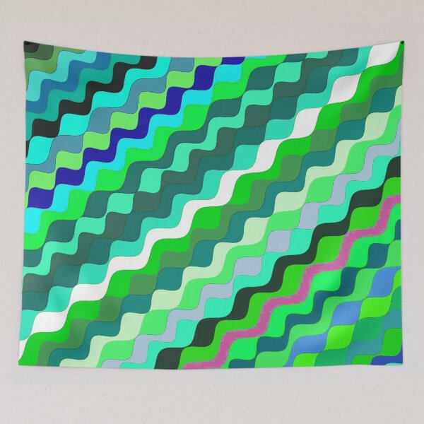 Aperçu de l'œuvre Ondes fractales angulaires multicolores abstraites 10 créée et vendue par SXW Designs.