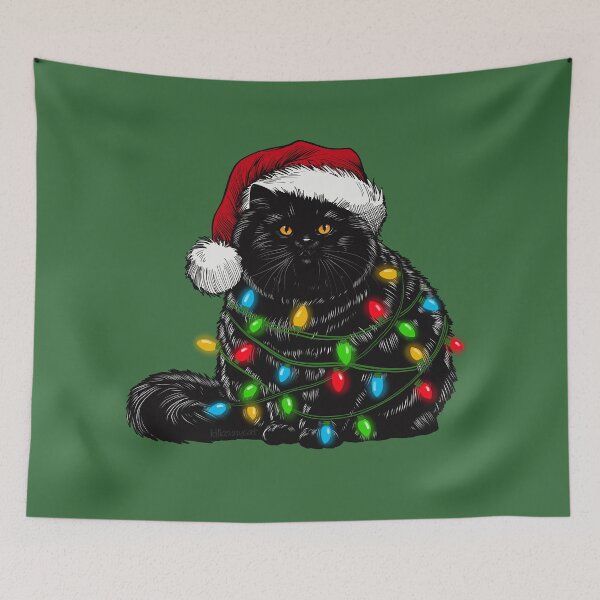 Item preview, Christmas Lights Cat designed and sold by KilkennyCat Art.